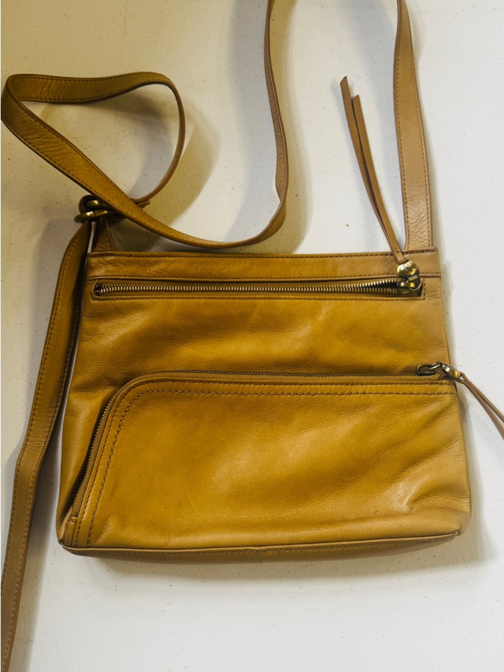 HOBO Blonde Leather Crossbody Bag